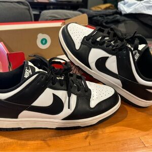 Nike Black and White Athletic Shoes Nike Dunk Panda Low fits men size 8.5